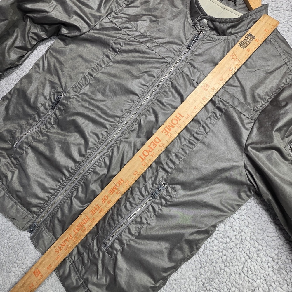 John Varvatos Collection Men Gray Racer Jacket Zip Front Windbreaker Size Medium - Picture 10 of 14